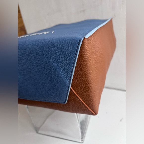 MARNI Museo Small Leather Tote Bag- Opal Cigar Light Blue - Picture 8 of 12